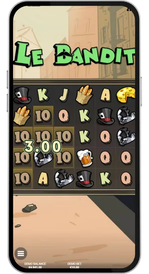 Le Bandit Cluster Win with Golden Squares Active